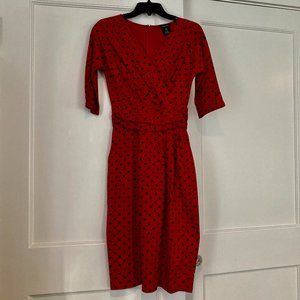 HOLIDAYS! J. Peterman Polka Dot Cummerbund Dress NWOT • Size 2